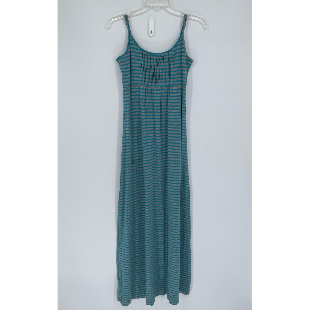 Calvin Klein Women's Blue Striped Cami Strap Sleeveless Jersey Maxi Dress Size S